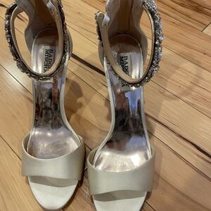 Badgley Mischka Ivory Embellished Heels